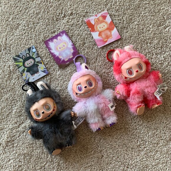 Labubu Accessories - Big into Energy Labubu (lafufu) V3 Love ID Lucky (3 together.)